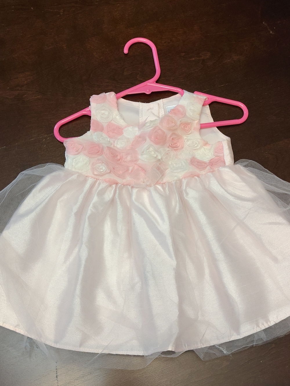 George Pink and White Rosette Tulle Dress George